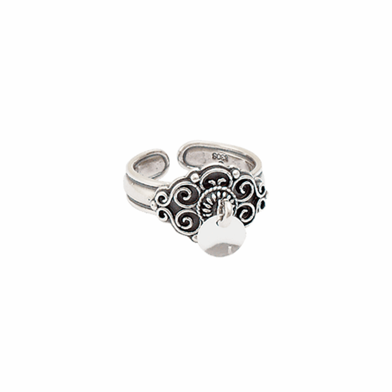 377102 - Ring, oksidert med lauv